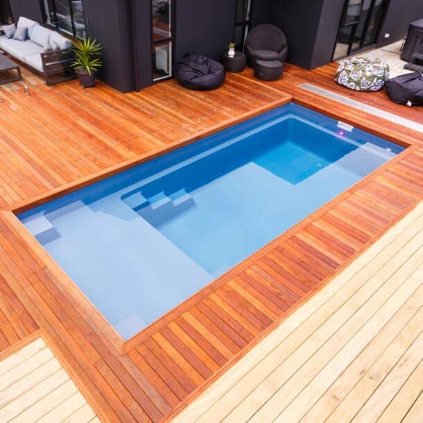 Custom pool lighting designed by local pool company</p><p>
